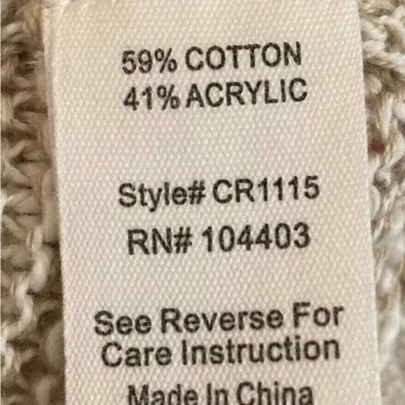 MINE Women’s M Sweater Open Knit Pullover Textured Button Back Boho Cottagecore - Picture 4 of 4